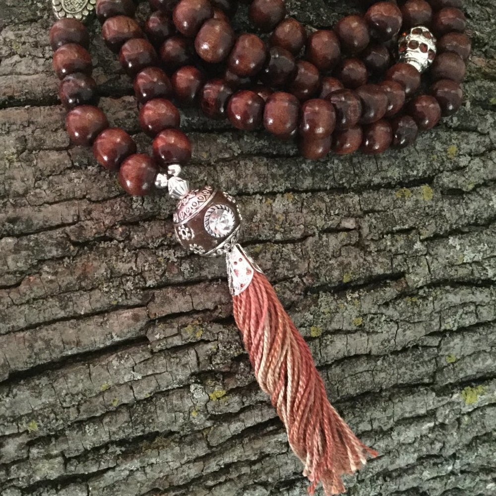 Wood Mala Brown 108 Beads Praying Meditation Mala Yoga - Picture 3 of 6